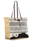 OHLAY KB167 TOTE Upcycled Wool Upcycled Canvas Hair-on Genuine Leather women bag western handbag purse