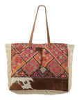 OHLAY KB168 TOTE Upcycled Wool Upcycled Canvas Hair-on Genuine Leather women bag western handbag purse