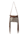 OHLAY KB171 Cross Body Upcycled Wool Upcycled Canvas Embossed Hair-On Genuine Leather women bag western handbag purse