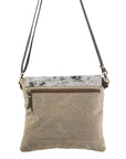 OHLAY KB192 Cross Body Upcycled Canvas Hair-On Genuine Leather women bag western handbag purse