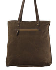 Upcycled Woolen And TopGrain Leather Tote Bag For Women WesternInspired Style Purse