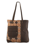 Upcycled Woolen And TopGrain Leather Tote Bag For Women WesternInspired Style Purse