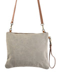 OHLAY KB202 Cross Body Upcycled Wool Upcycled Canvas Embossed Genuine Leather women bag western handbag purse