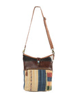 OHLAY MESSENGER Upcycled Wool Upcycled Canvas Embossed Hair-on Genuine Leather women bag western handbag purse