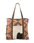 OHLAY KB221 TOTE Upcycled Wool Upcycled Canvas Hair-on Genuine Leather women bag western handbag purse