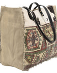 OHLAY KB230 TOTE Upcycled Wool Upcycled Canvas Hair-on Genuine Leather women bag western handbag purse