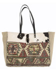 OHLAY KB230 TOTE Upcycled Wool Upcycled Canvas Hair-on Genuine Leather women bag western handbag purse
