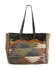 OHLAY KB233 TOTE Upcycled Wool Upcycled Canvas Embossed Hair-on Genuine Leather women bag western handbag purse
