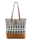 OHLAY KB239 TOTE Upcycled Wool Upcycled Canvas Embossed Genuine Leather women bag western handbag purse