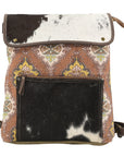 OHLAY KB245 Backpack Upcycled Canvas Hair-On Genuine Leather women bag western handbag purse