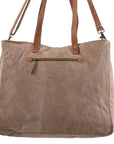 OHLAY KB249 TOTE Upcycled Wool Upcycled Canvas Genuine Leather women bag western handbag purse
