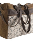 OHLAY KB250 TOTE Upcycled Canvas Genuine Leather women bag western handbag purse