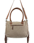 Upcycled Wool and Leather Tote Bag With Western Style