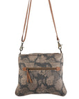 OHLAY KB262 Cross Body Upcycled Canvas Hair-On Genuine Leather women bag western handbag purse