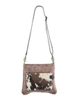 OHLAY KB263 Cross Body Upcycled Canvas Hair-On Genuine Leather women bag western handbag purse