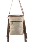 OHLAY MESSENGER Upcycled Wool Upcycled Canvas Hair-on Genuine Leather women bag western handbag purse