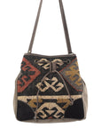 OHLAY Bucket Upcycled Wool Canvas Hair On Genuine Leather Women Bag Western Handbag Purse | Womens Handbags Belt for Summer