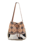 OHLAY KB270 Bucket Upcycled Wool Upcycled Canvas Hair-On Genuine Leather women bag western handbag purse