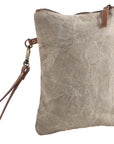 OHLAY WRISTLET Upcycled Canvas Genuine Leather women bag western handbag purse