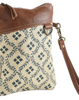 OHLAY WRISTLET Upcycled Canvas Genuine Leather women bag western handbag purse
