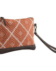 OHLAY WRISTLET Upcycled Wool Upcycled Canvas Genuine Leather women bag western handbag purse