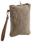 OHLAY WRISTLET Upcycled Wool Upcycled Canvas Genuine Leather women bag western handbag purse