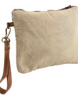 OHLAY WRISTLET Upcycled Wool Upcycled Canvas Genuine Leather women bag western handbag purse