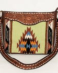 American Darling Messenger Hand Tooled Saddle Blanket Genuine Leather women bag western handbag purse