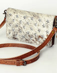 American Darling ADBG871 Small Crossbody Hair-On Genuine Leather Women Bag Western Handbag Purse