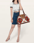 ADBG881B American Darling Saddle Blanket Hair On Genuine Leather Women Bag Western Handbag Purse