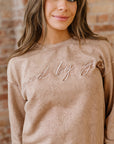 SAVED BY GRACE Embroidered Mineral Wash Sweatshirt