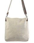 OHLAY MESSENGER Upcycled Canvas Genuine Leather women bag western handbag purse