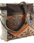 OHLAY MESSENGER Upcycled Canvas Genuine Leather women bag western handbag purse