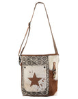 OHLAY MESSENGER Upcycled Canvas Hair-on Genuine Leather women bag western handbag purse