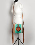 American Darling Hand Tooled Saddle Blanket Genuine Leather Women Bag Western Handbag Purse