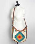 American Darling Hand Tooled Saddle Blanket Genuine Leather Women Bag Western Handbag Purse