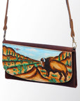 American Darling Wallet Hair on Full Grain Genuine Leather Western Women Bag | Handbag Purse Travel Clutch