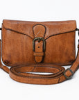 Spaghetti Western Swc201Tan Cross Body I Vintage Handmade Drum Dyed Genuine European Cowhide Leather Women Bag Western Handbag Purse