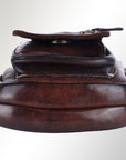 Spaghetti Western Swc203Brn Sling Vintage Handmade Drum Dyed Genuine European Cowhide Leather Women Bag Western Handbag Purse