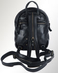 Spaghetti Western Swc206Blk Backpack Vintage Handmade Drum Dyed Genuine European Cowhide Leather Women Bag Western Handbag Purse