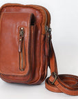 Spaghetti Western Swc210Cg Sling Vintage Handmade Drum Dyed Genuine European Cowhide Leather Women Bag Western Handbag Purse