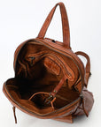 Spaghetti Western Swc211Cg Backpack Vintage Handmade Drum Dyed Genuine European Cowhide Leather Women Bag Western Handbag Purse