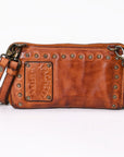 Spaghetti Western Swc212Cg Wallet Vintage Handmade Drum Dyed Genuine European Cowhide Leather Women Bag Western Handbag Purse