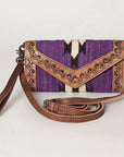American Darling Hand Tooled Saddle Blanket Genuine Leather Women Bag Western Handbag Purse
