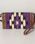 American Darling Hand Tooled Saddle Blanket Genuine Leather Women Bag Western Handbag Purse