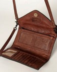 American Darling Hand Tooled Saddle Blanket Genuine Leather Women Bag Western Handbag Purse