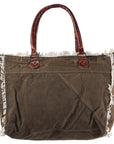 OHLAY KB333 TOTE Upcycled Canvas Genuine Leather women bag western handbag purse