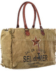 OHLAY KB331 TOTE Upcycled Canvas Genuine Leather women bag western handbag purse