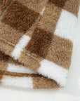 Checker Sherpa Button-Up Pocketed Cardigan