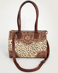 American Darling Duffel Hand Tooled Hair On Genuine Leather Women Bag Western Handbag Purse